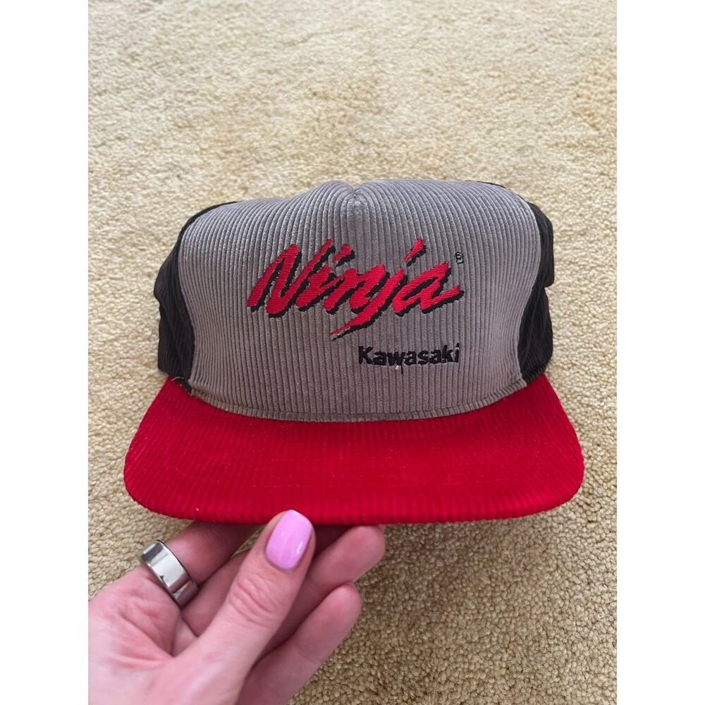 Vintage Rare 1984 Kawasaki Ninja Hat Corduroy Snapback Hat